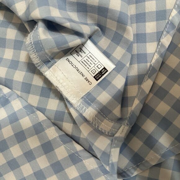 Mizzen Main Shirt Mens 2XL Blue Plaid Button Up Performance Trim Fit Stretch - Picture 6 of 6